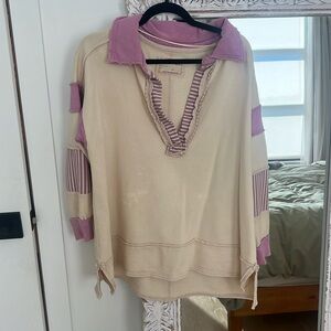 Free People Prep Polo Oversized Sweater